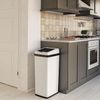iTouchless 14 Gallon Slide Open Lid Kitchen Trash Can with, Motion Sensor White Stainless Steel Rectangular Trashcan for Home Office Work Bedroom Living Room Garage Large Capacity Slim Wastebasket
