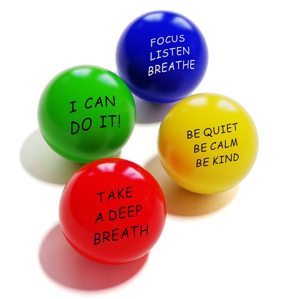 ALMAH StressBall Erwachsene Kinder mit Inspirierenden Worten (4 PCS), antistressball für Stressabbau, Schaum Stressabbau Bälle, für Kindergeburtstag Mitbringsel