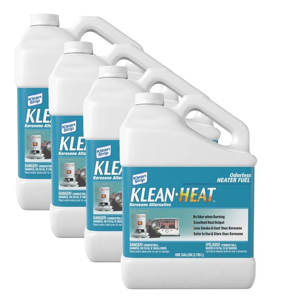 KleanHeat Lamp Fuel for Kerosene Heaters and Oil Lamps, Four 120 oz Jugs