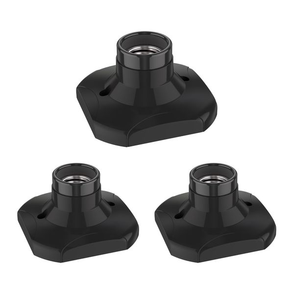 ledscom.de 3 Pieces Ceiling Light/lamp Holder Elektra, Porcelain, Black, 1x E27 max. 60W