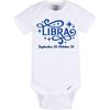 Libra Horoscope Baby Onesie (24, White/Yellow)