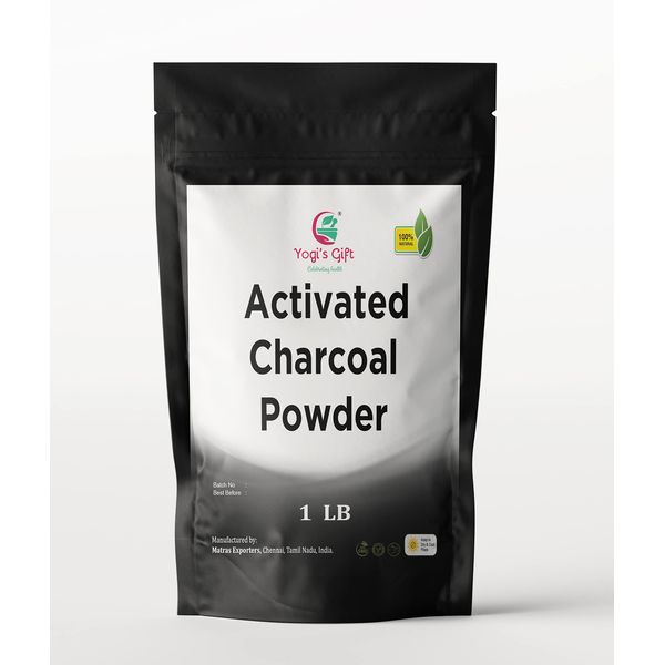 Activated Charcoal Powder 1 LB | Grounded Activated Charcoal Powder for Teeth Whitening, Facial Scrub, Skin & Soap Making | Coconut Shells Based | Yogi's Gift®