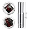 sourcing map 2 Pcs 1/4 Inch Drive 7mm 6-Point Deep Socket, Metric, Cr-V