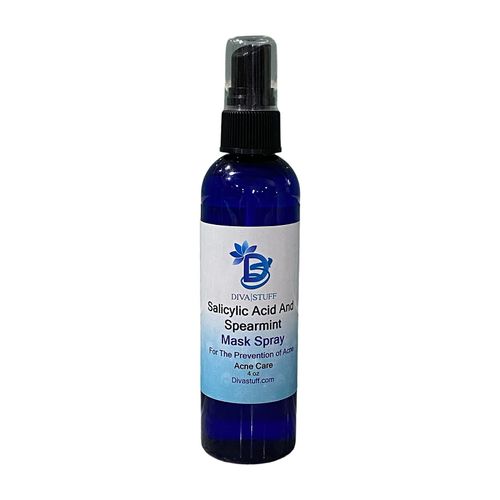 Diva Stuff Salicylic Acid And Spearmint Acne Destroying Spray For Fabrics, Face and Head Coverings,4 ounces