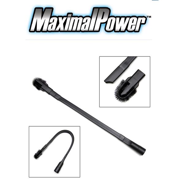 MaximalPower Flexible Crevice Vacuum Tool Attachment w/ Removable Brush Head