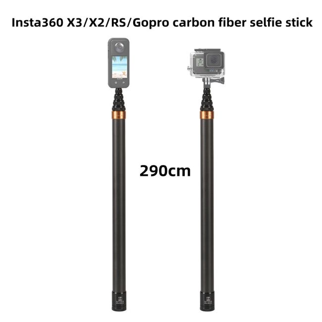 2.9m Super Long Carbon Fiber Invisible Selfie Stick For X3
