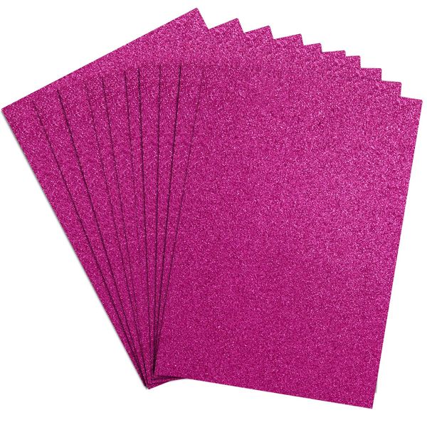 Springboard A4 Glitter Card Sheets - 230gsm Non Shed Glitter Cardstock for Card Making - Glitter Card Compatible w/Die-Cutting Machines - Sparkly Craft Supplies - 10-Pack - Pink