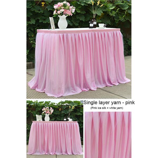 Akemaio Table Skirt Tulle Tutu Table Skirt Table Tulle Tableware Table Cloth for Wedding Birthday Party Home Decoration