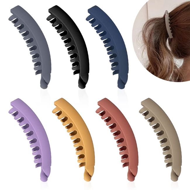 Bananenhaar-Clip, 12,7 cm, matt, rutschfest, Bananen-Kamm, Pferdeschwanz-Halter, Bananen-Kamm, Bananenklammer, Bananenklammer, Griff für Mädchen und Frauen (7 Farben)