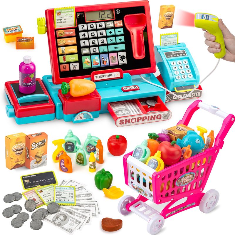 Interactive Kids Cash Register with Real Calculator & Scanner | Pretend ...