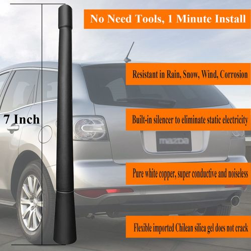 7 Inch Antenna Replacement for Mazda CX-7 (2006-2012), Mazda CX-7 Antenna, Flexible Rubber Antenna Mast