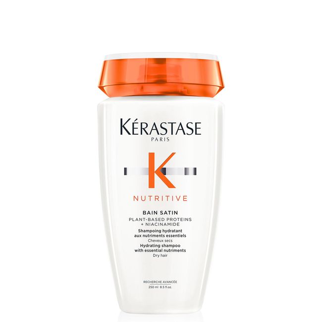 Kerastase Nutritive Bain Satin Shampoo | Gently Cleanses & Replenishes Moisture | With Plant-Based Proteins & Niacinamide | For Fine to Medium Dry Hair | 8.5 Fl Oz