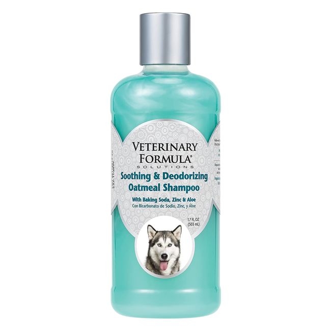 Veterinary Formula Solutions Soothing and Deodorizing Oatmeal Shampoo for Dogs –Baking Soda, Zinc and Aloe Eliminate Odors, Cleanse, Hydrate and Heal Skin – Long-Lasting Fragrance (17oz)