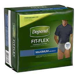 Depend FIT-Flex Max Absorbency Underwear for Men Small/Medium 92-Count:  Waist 26?-34?