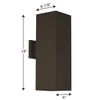 Square Collection 6" Aluminum Outdoor Up/Down Wall Lantern Light Antique Bronze