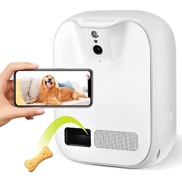 Pet Monitoring Camera Dog Treat Dispenser [New 2023 Pro] Two-Way Audio HD Wifi D