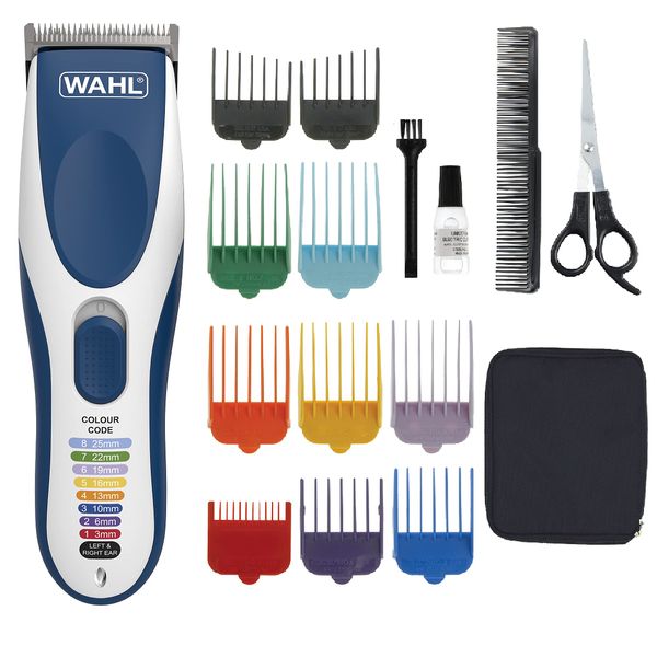 Wahl Colour Pro Cordless Clipper, Hair Clippers for Men, Men’s Head Shaver, Colour Coded Guide Combs, Clippers for Family Hair Cuts, Easy Home Haircutting