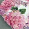 x4 Shabby Chic MELAMINE Dinner Plate Set Hydrangea Pink Purple Easter Floral NEW