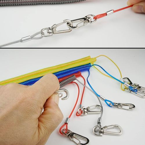 Fishing Rod Belt with Rope, Spiral Cord, Wired, 114.8 inches (290 cm), Set (Yellow)