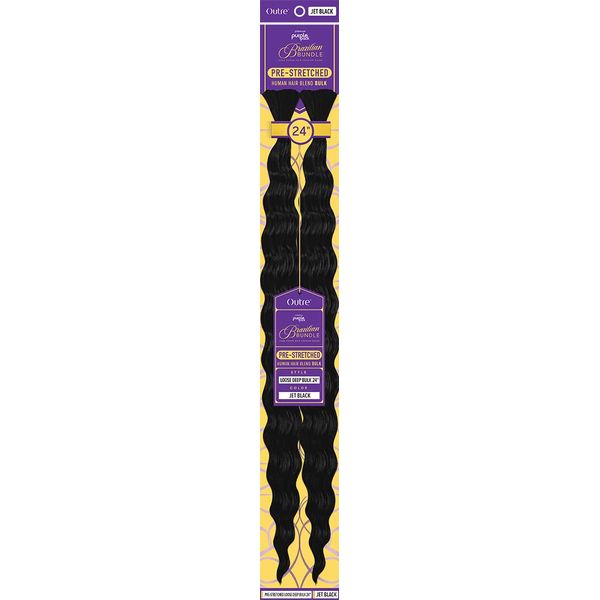 Outre Purple Pack Brazilian Bundle - Prestretched Loose Deep Bulk 24" (Jet Black)