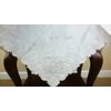 Embroidered Embroidery Fabric 33x33" Tablecloth White Square Polyester Wedding