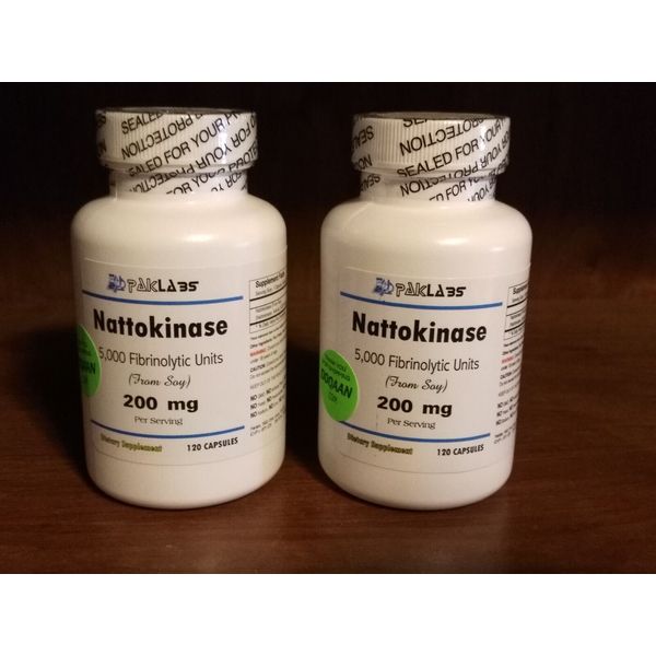 Nattokinase Natto Capsules 240 in 2 Large Bottles 5000fu 200mg - Premium Quality