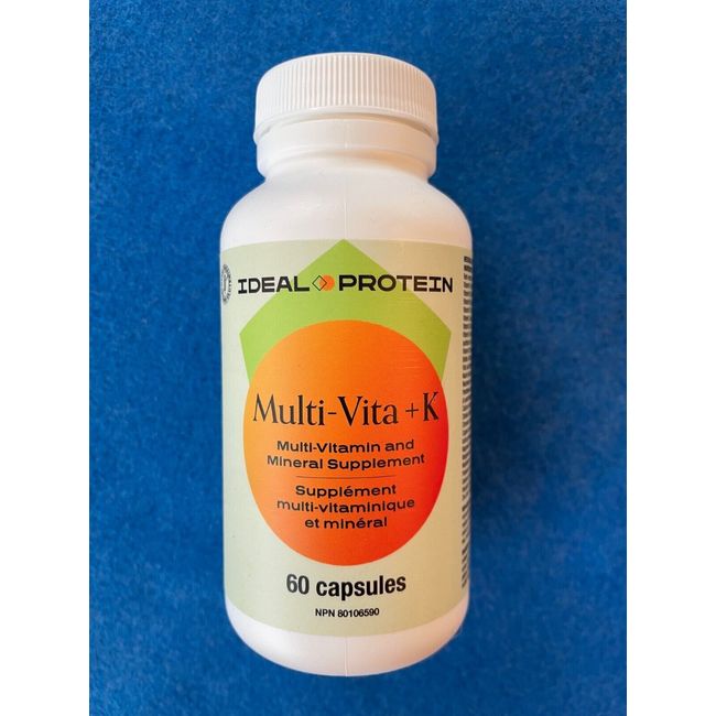 Ideal Protein Natura Multi-Vita +K2 Vitamins - 1 Bottle/60 Capsules EXP  10/2025