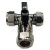 TC Lever Isolating Valve Full Flow 15mm Large Bore Tee Isolation Service Valve Chrome