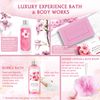 Bath and Body Works Gift Set with 14 Pcs Mother's Day, Birthday Gifts and Cherry Blossoms Self Care Package, Relaxing Spa Gift Basket for Women