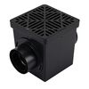 NDS 980G Square Catch Basin Drain, Diamond Design, Black Plastic, HDPE, 9 Inch