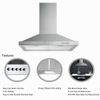 30 inch Stainless Steel Wall Mount Range Hood 450CFM Kitchen 3-Speed Vent Button
