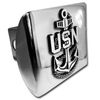 Navy Anchor Emblem on Chrome Hitch Cover