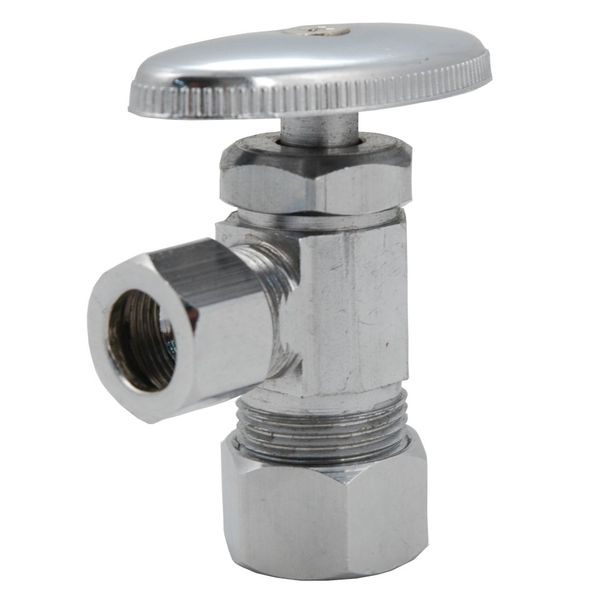 Angle Supply Valve, 5/8"OD (Compression) Inlet x 7/16"OD Outlet- By PlumbUSA