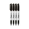 Sharpie Permanent Markers, Fine Point, Black Ink (4-Pack)
