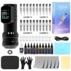 Wireless Tattoo Pen Machine Kit Complete LED Screen with Ink Needles 5 Papers