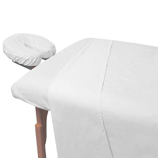 1-Piece White Massage and Spa Fitted Sheet for Portable Tables, Premium Quality Preferred by Professionals in Massage and Spa Industry, 190 Thread Count Percale by Atlas