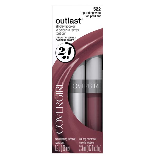 CoverGirl Outlast All Day Two Step Lipcolor, Sparkling Wine 522, 0.13 Ounce