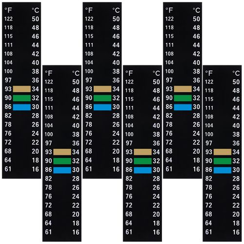 JIYIN 6 Stück Wassertemperatur-Aufkleber, Aquarium Thermometer Aufkleber Temperaturstreifen Selbstklebend Temperaturmessstreifen Thermometer Strip Temperatur Aufkleber für Haus Fisch Tank und Aquarium