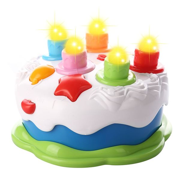 Baby Birthday Cake Toy with Candles Music Toy for 2 3 4 5 Years Old Toddler Christmas Gift