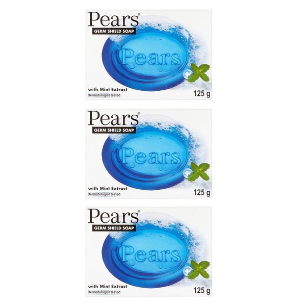 Pears Germ Shield with Mint Extract Soap (Set of 3 Soaps) 125 Gx3