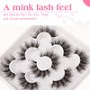 JIMIRE Flare Mink Lashes Fluffy False Lashes Pack Fluttery 10D Multi-dimensional Volume False Eyelashes 5 Pairs