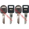 NEW GM Single Sided VATS Ignition Keys #12 (PAIR) + Doors/Trunk OEM Keys (PAIR)