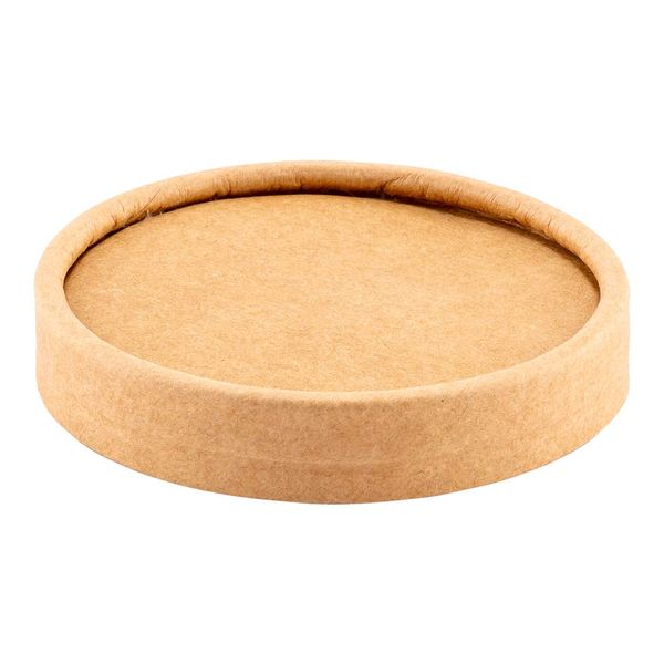 LIDS ONLY: Coppetta Lids For 4 Ounce Ice Cream Cups, 200 Leak-Resistant Lids For Treat Cups - Cups Sold Separately, For Hot And Cold Foods, Kraft Paper Lids For Chili Cups - Restaurantware