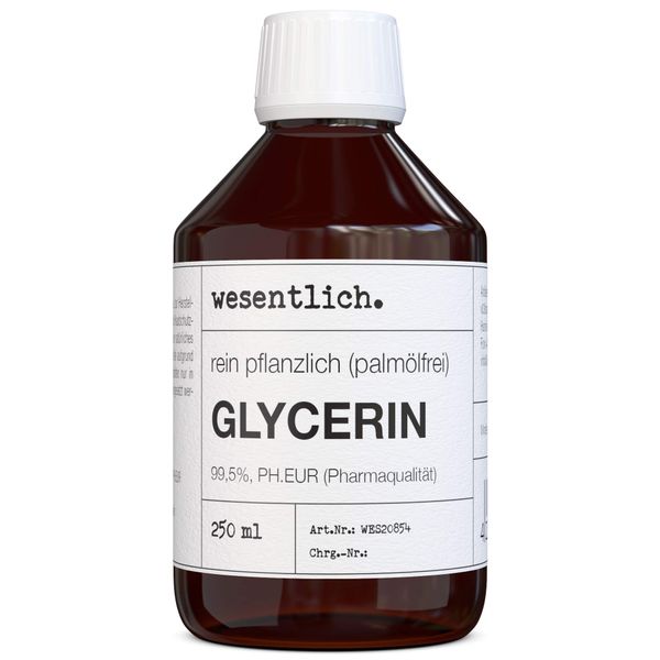 Glycerin 99,5% (250ml) von wesentlich, vegan, frei von Palmöl, Flüssigkeit