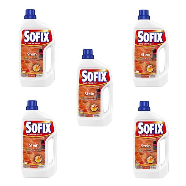 SOFIX Stein, Steinbodenreiniger, 5x1 l, mit einer schmutzabweisende Glanzschicht, reinigt und schützt Innen und Außen