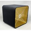 Black Velvet Brushed Gold Rounded Square Lampshade