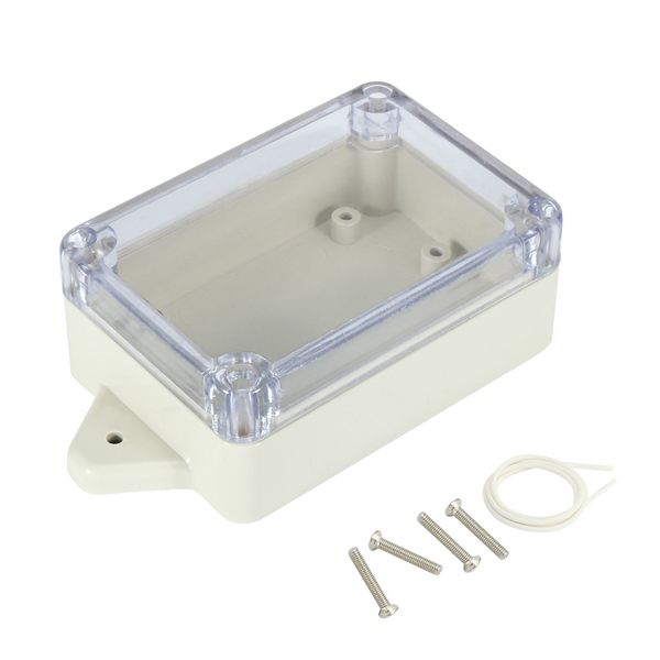 sourcingmap 3.3"x2.3"x1.3"(83mmx58mmx33mm) ABS Junction Box Universal Project Enclosure w PC Transparent Cover