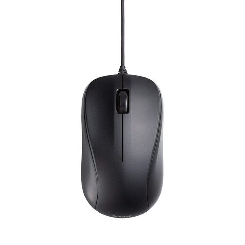 Elecom M-S2ULBK/RS Mouse, Wired, Medium, 3 Buttons, USB Laser, Black, ROHS Compliant