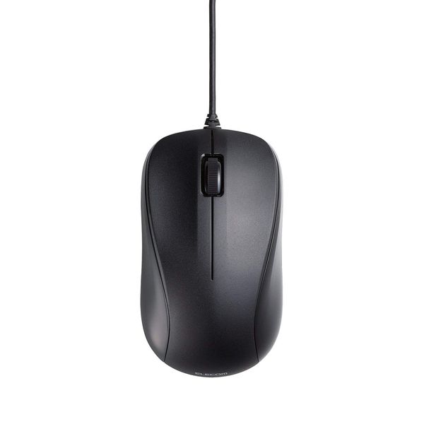 Elecom M-S2ULBK/RS Mouse, Wired, Medium, 3 Buttons, USB Laser, Black, ROHS Compliant