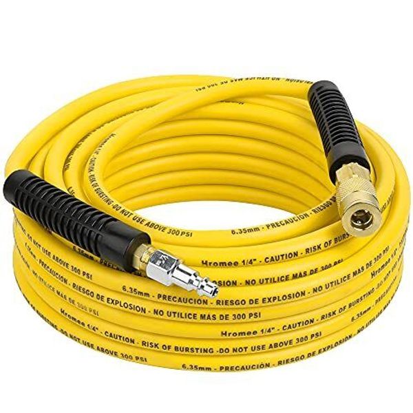 Air Compressor Hose 1/4 Inch x 50 Feet Hybrid Hose with Fittings 1/4"